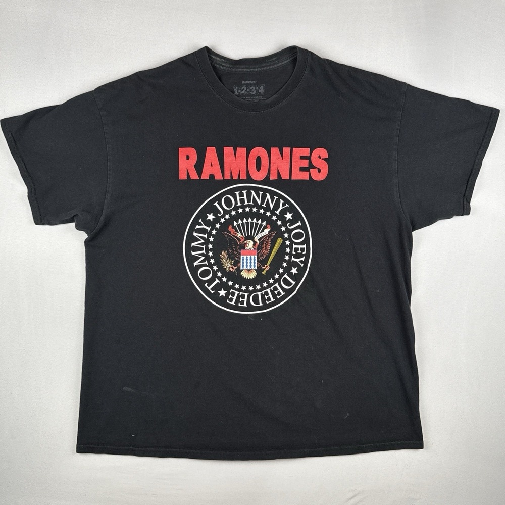 The Ramones Presidential Seal Logo T-Shirt Adult 2XL  XXL Black Punk Rock Tee
